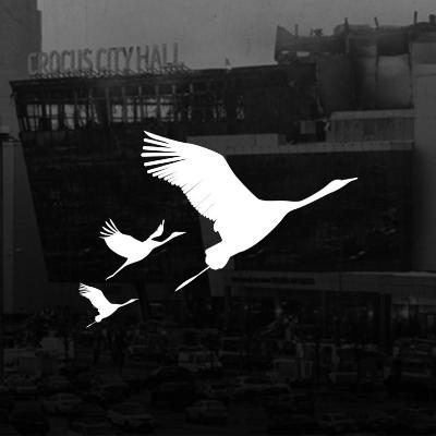 24 марта в день общенационального траура на здании «Крокус Сити Холл»